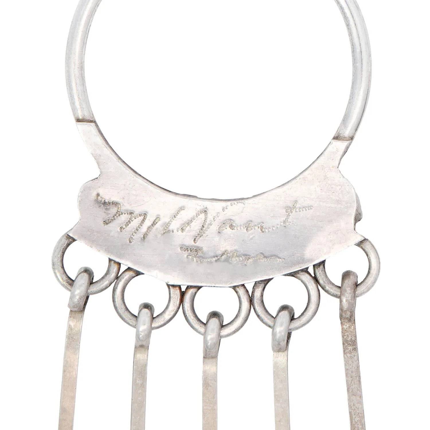 Vintage Sterling Silver Turquoise Hoop Earrings - Image 4