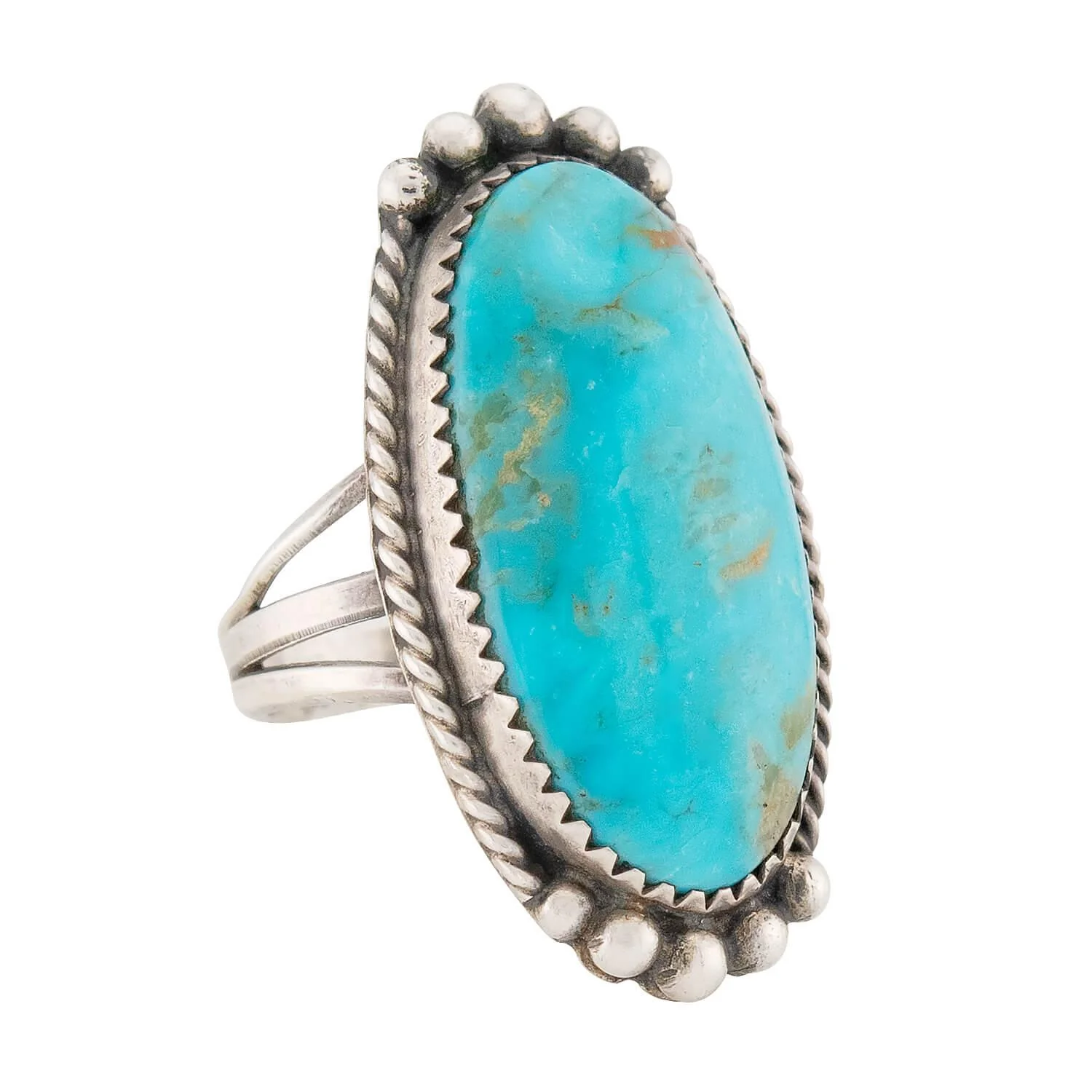 Vintage Sterling Silver Turquoise Ring - Image 2