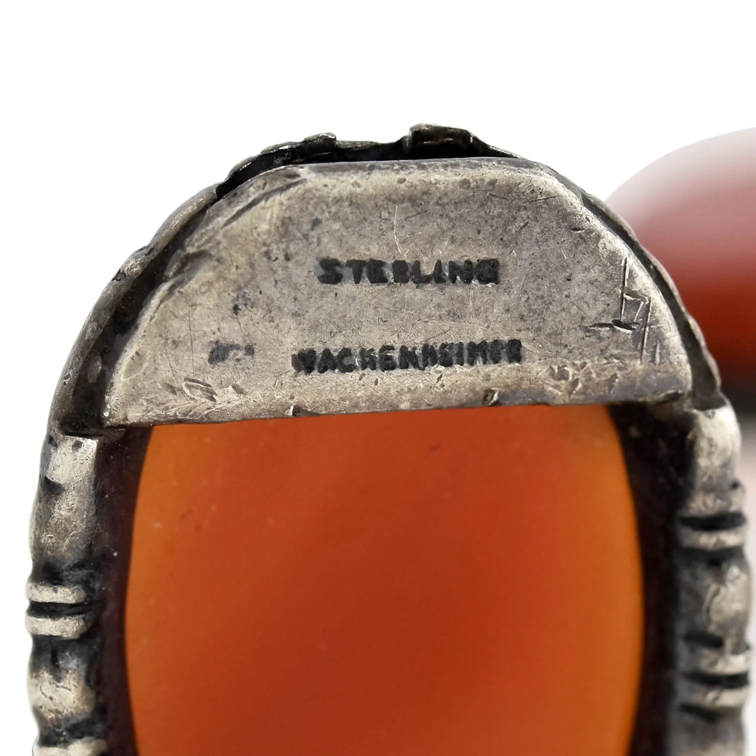 WACHENHEIMER Art Deco Sterling Carnelian Link Bracelet - Image 5