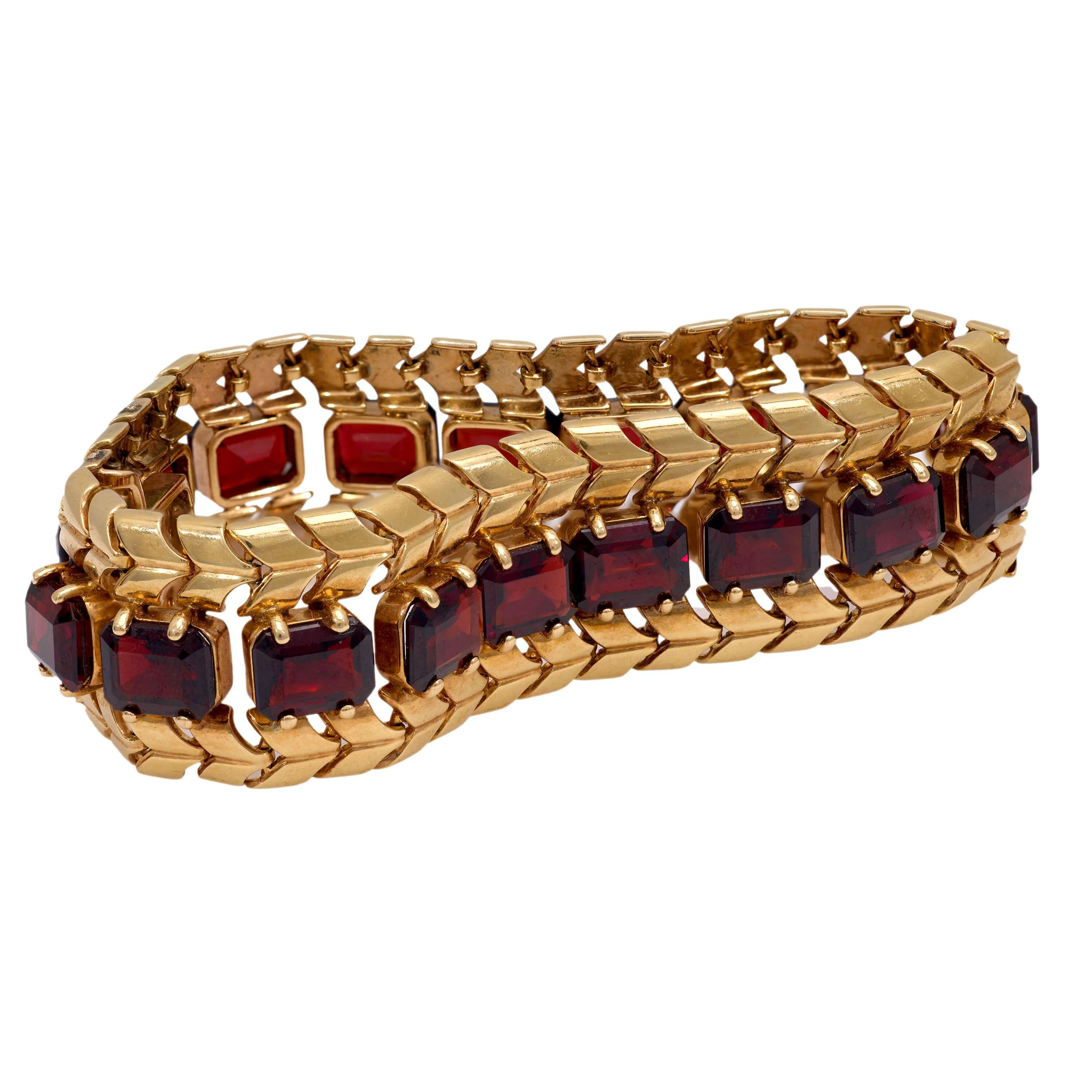 WORDLEY, ALLSOP, & BLISS Retro 14k Garnet Bracelet - Image 3